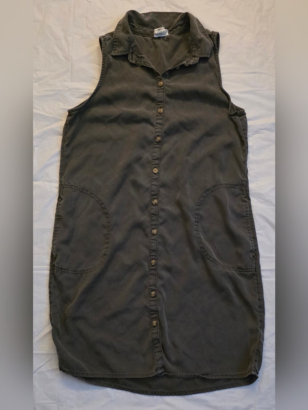 Nicole Miller Sleeveless Button-Front Dress in    Dark Green